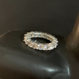 Charter Club Silver Plated Baguette Stone Band Ring free gift with each purchase